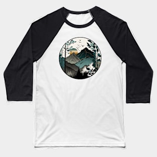 beautiful mountain view, vintage style Baseball T-Shirt